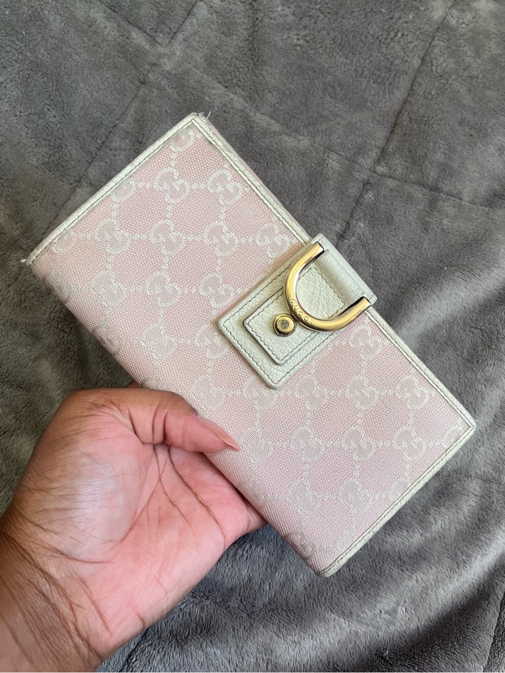 Vintage Pink Canvas Gucci Wallet